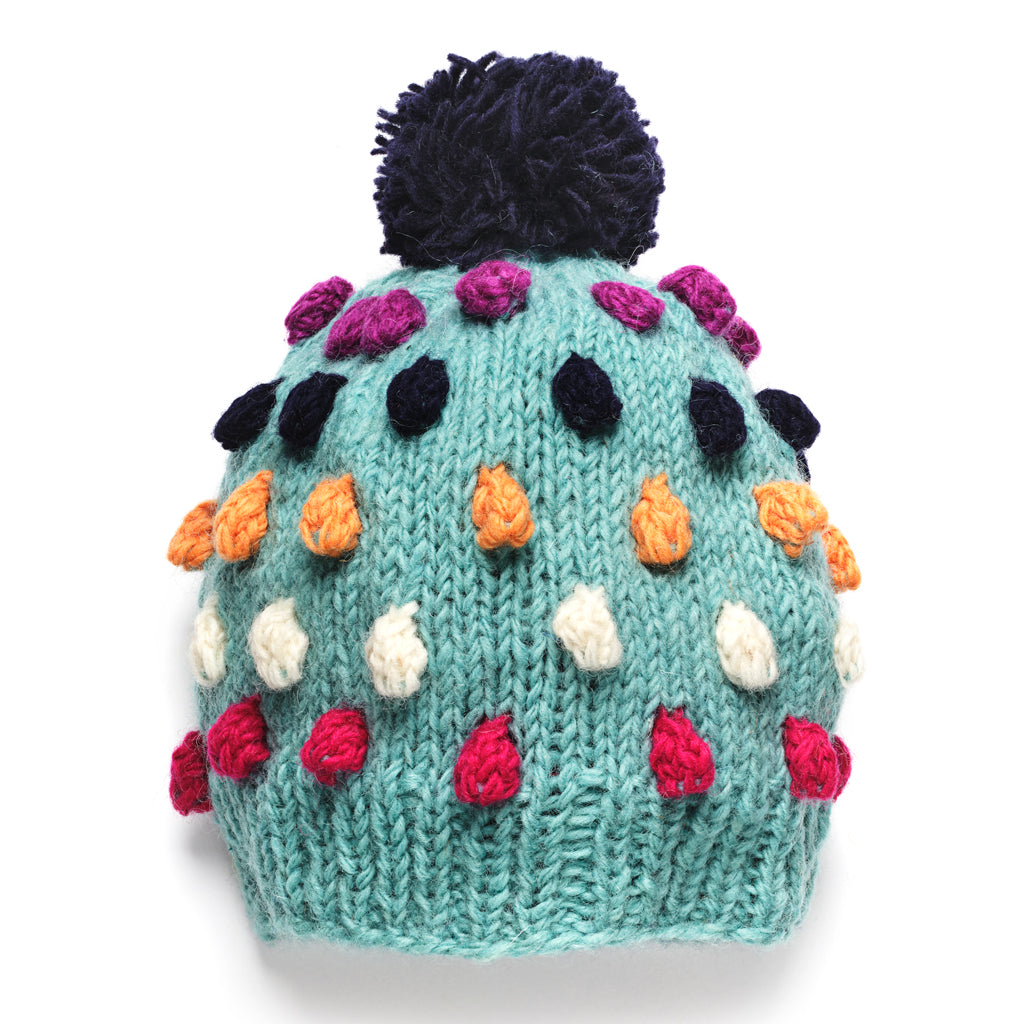 Mint Pom Pom Knit Beanie