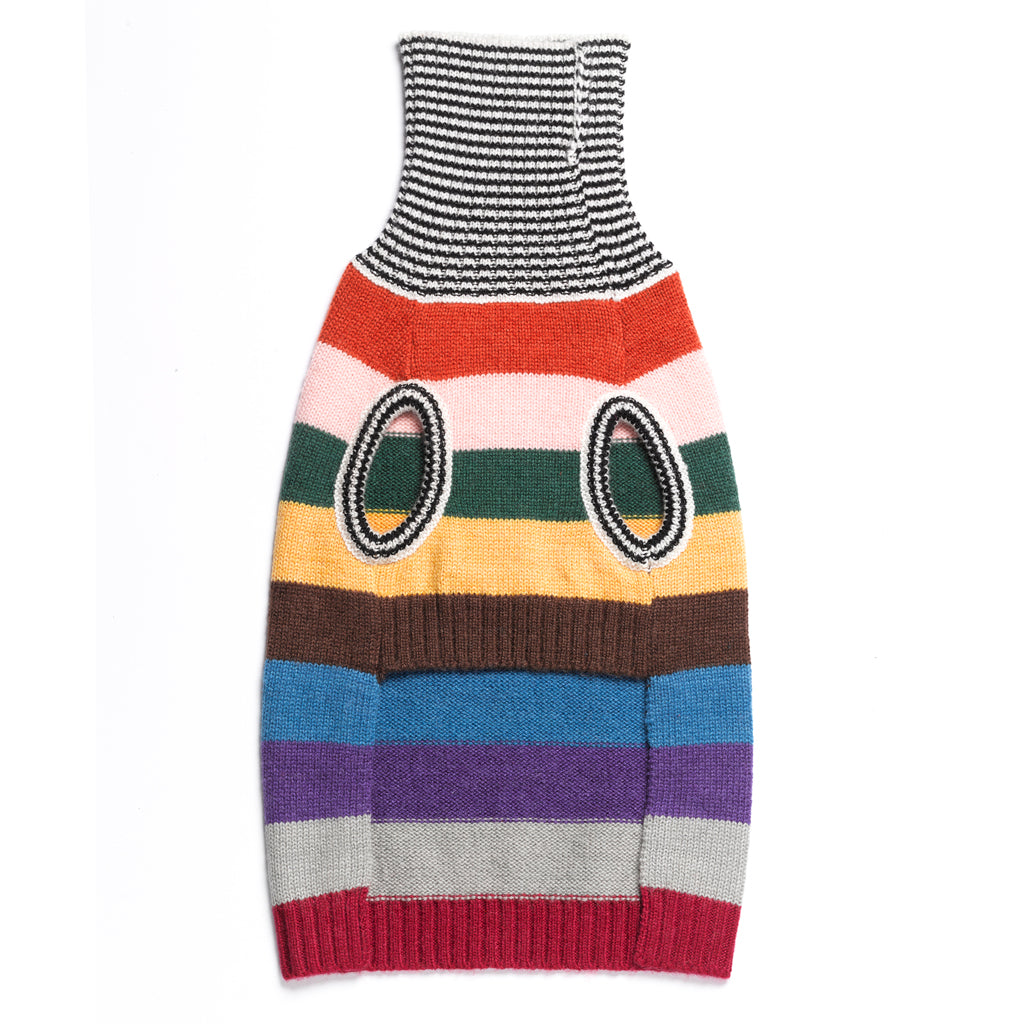 Rainbow Stripe Merino Wool Knit Sweater