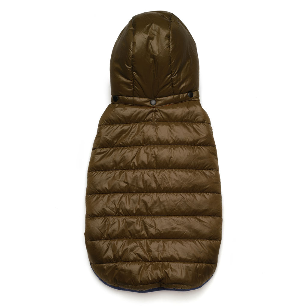 Reversible Puffer Jacket, Olive / Orange