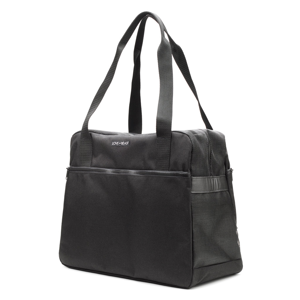 fully enclosed black nylon pet carrier for airline travel