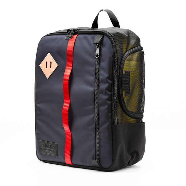 fully enclosed navy blue nylon pet backpack for airline travel