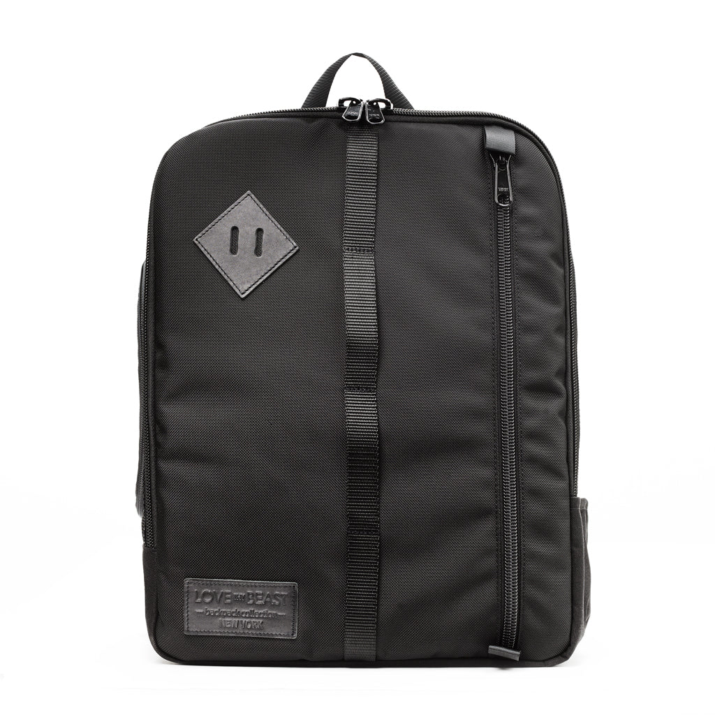 Black Nylon Canvas Backpack