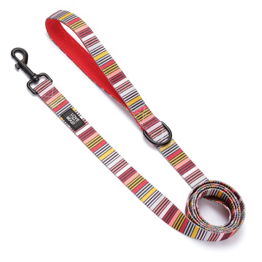 Retro Stripe Leash - Red