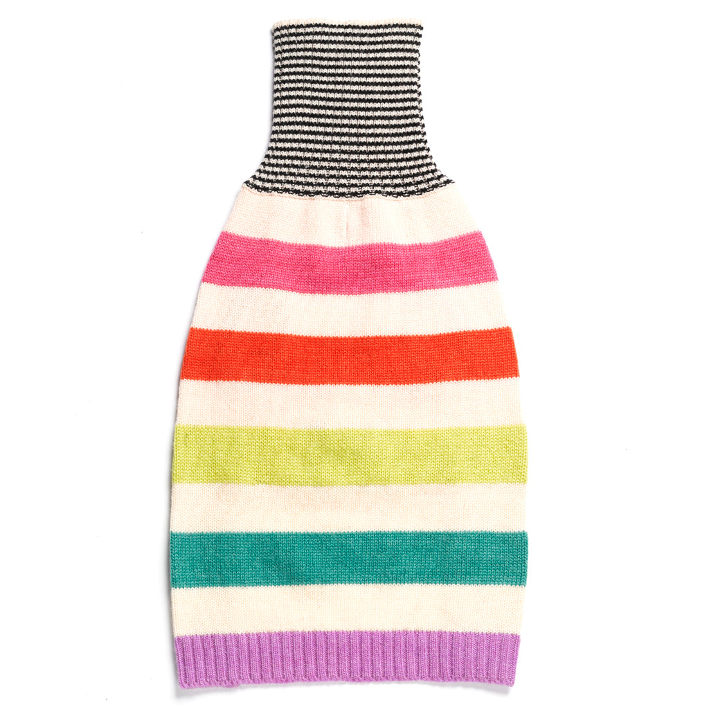 Light Rainbow Stripe Merino Wool Knit Sweater