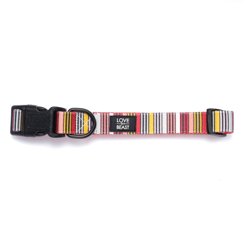 Retro Stripe Collar - Red