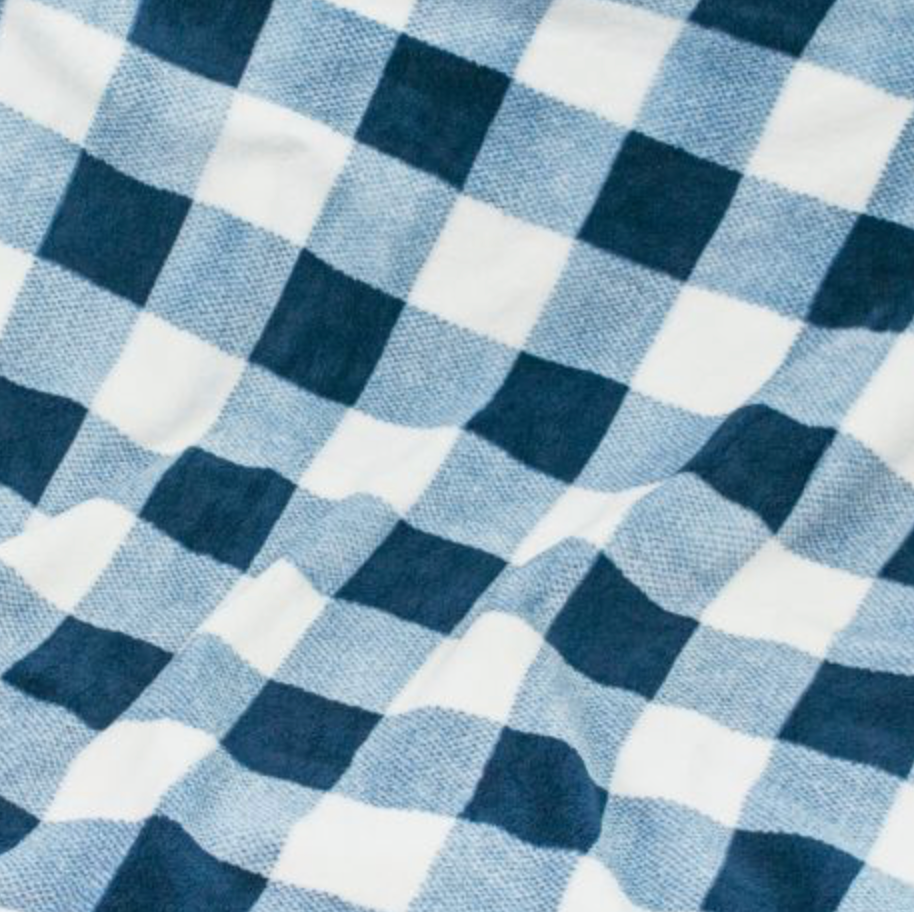 Blue Plaid Cuddle Blanket 30 x 40