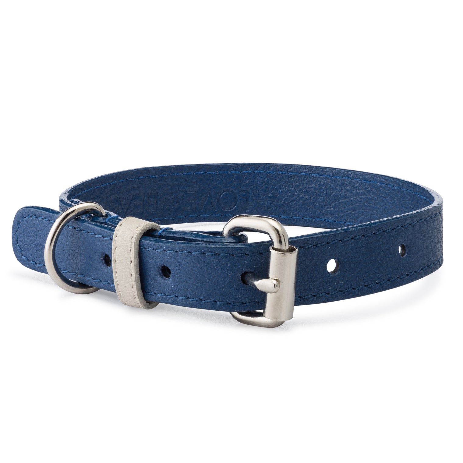 Cobalt Pebble Leather Collar