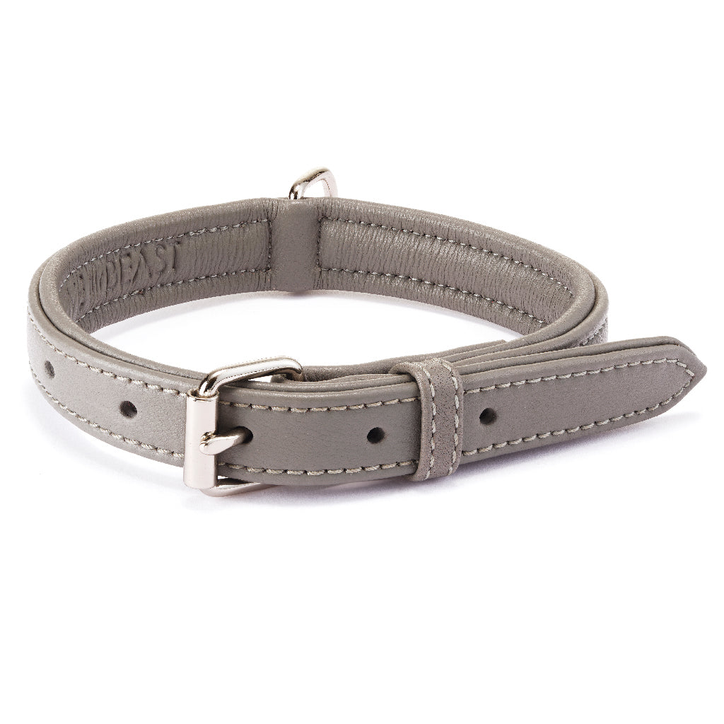 Gray Leather Collar
