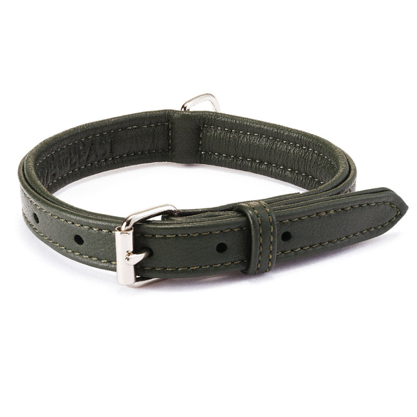 Hunter Green Leather Collar