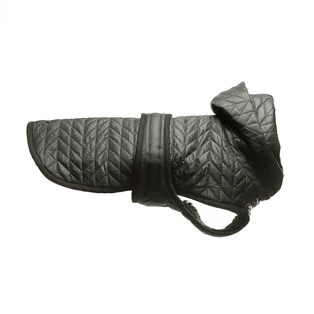 Forest Green Quilted Nylon Puffer Jacket with Shearling Lining