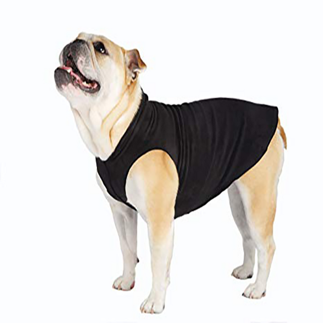 soft fleece layer dog tee in black