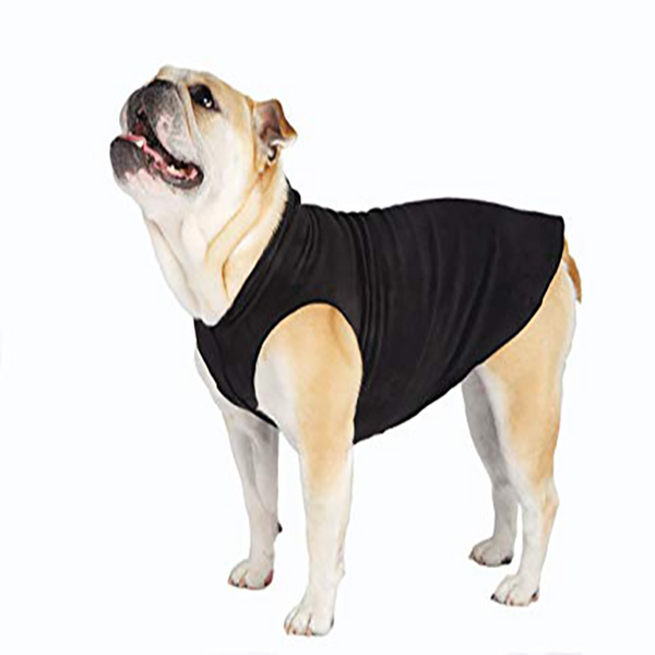 soft fleece layer dog tee in black 