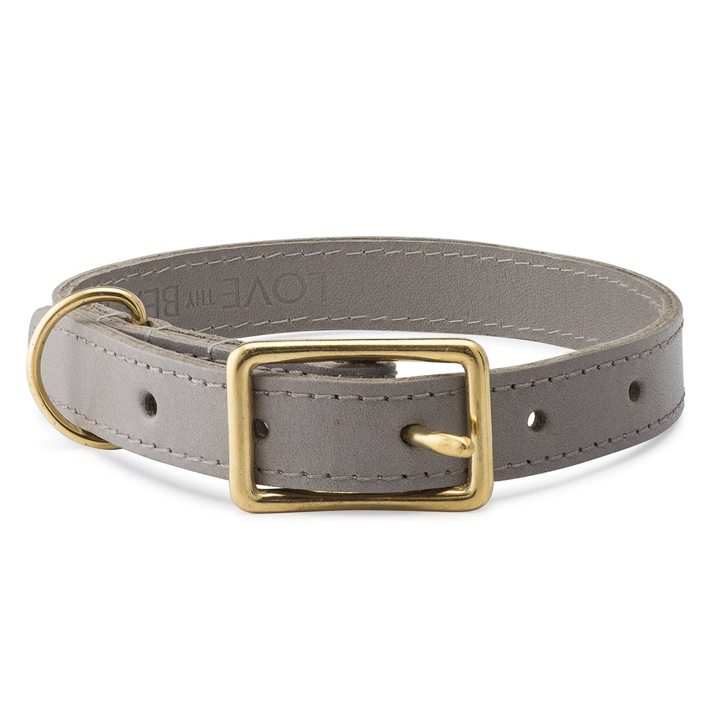 Leather Collar in Grey