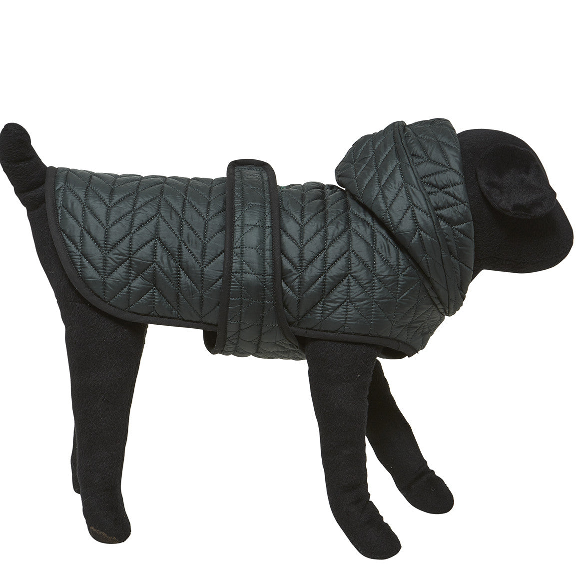 Forest Green Quilted Nylon Puffer Jacket with Shearling Lining