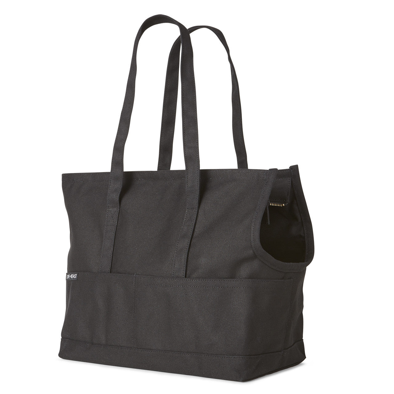 black canvas dog tote bag for subway commute
