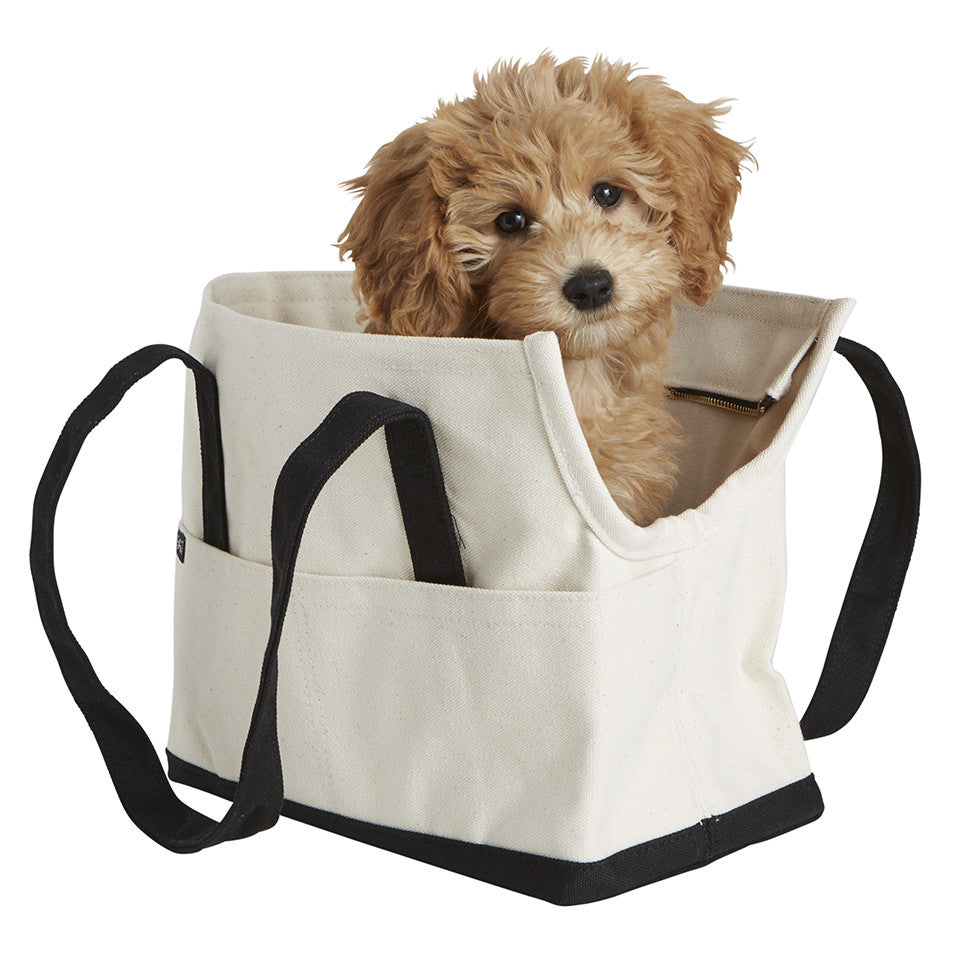 size small canvas travel carrier tote with head hole for small dogs