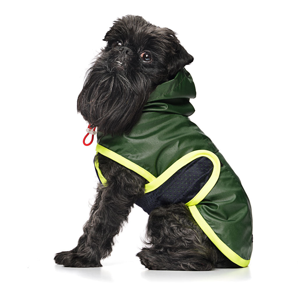 Forest Green Nylon Rain Jacket with Mesh Lining