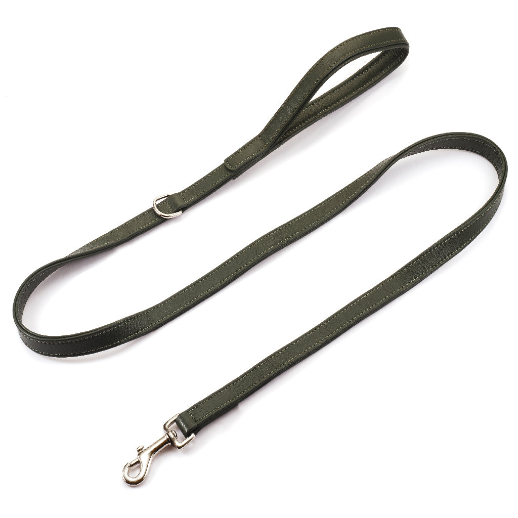 Hunter Green Leather Leash