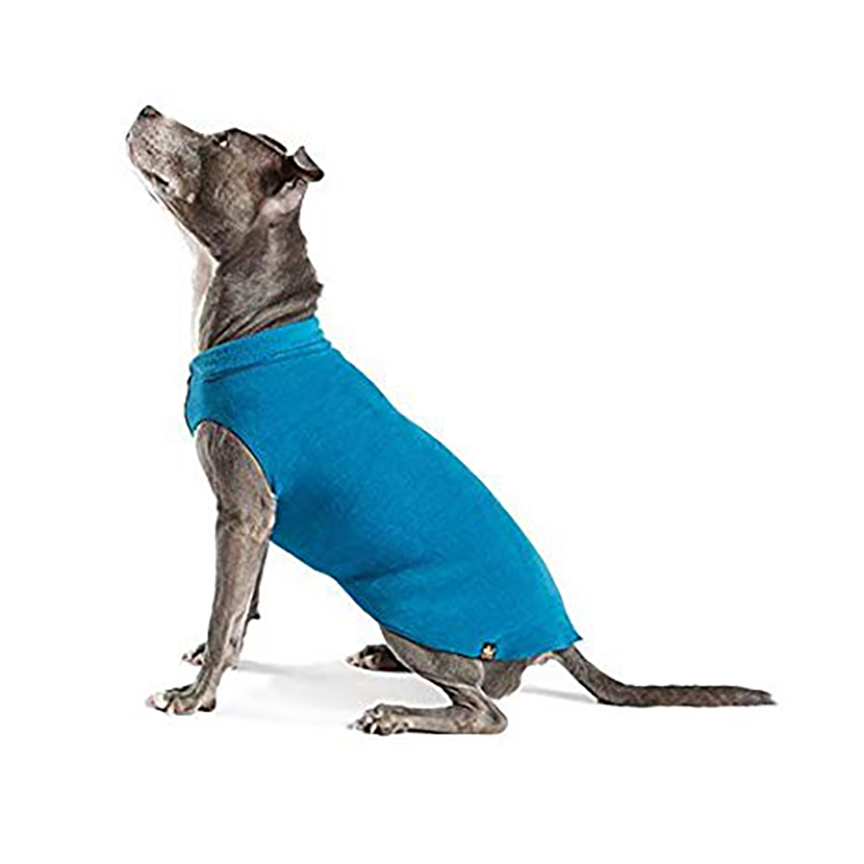 soft fleece dog jacket liner in blue