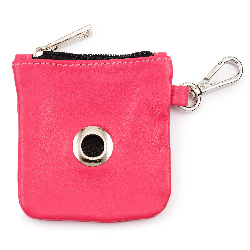 Pink Leather Dog Baggie / Pouch