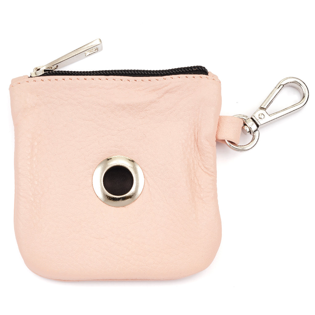 Blush Leather Dog Baggie / Pouch