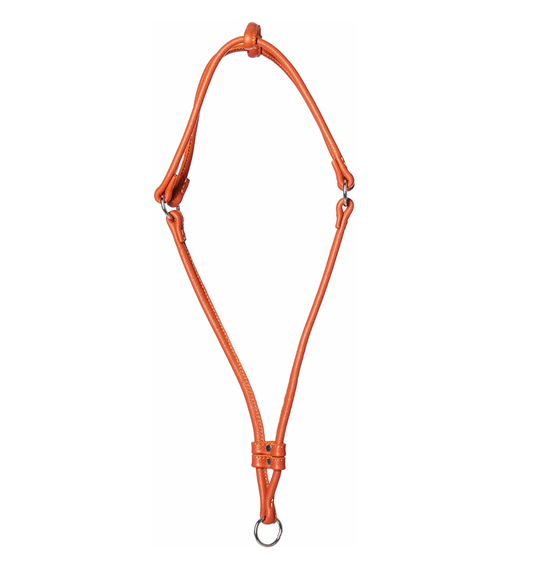 Rolled Leather Step In Harness - Orange