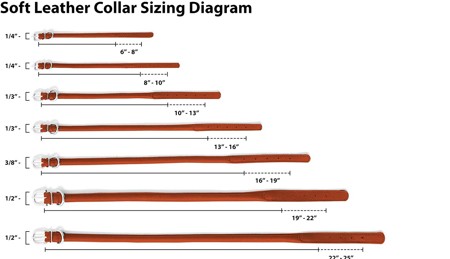 Rolled Leather Collar - Orange