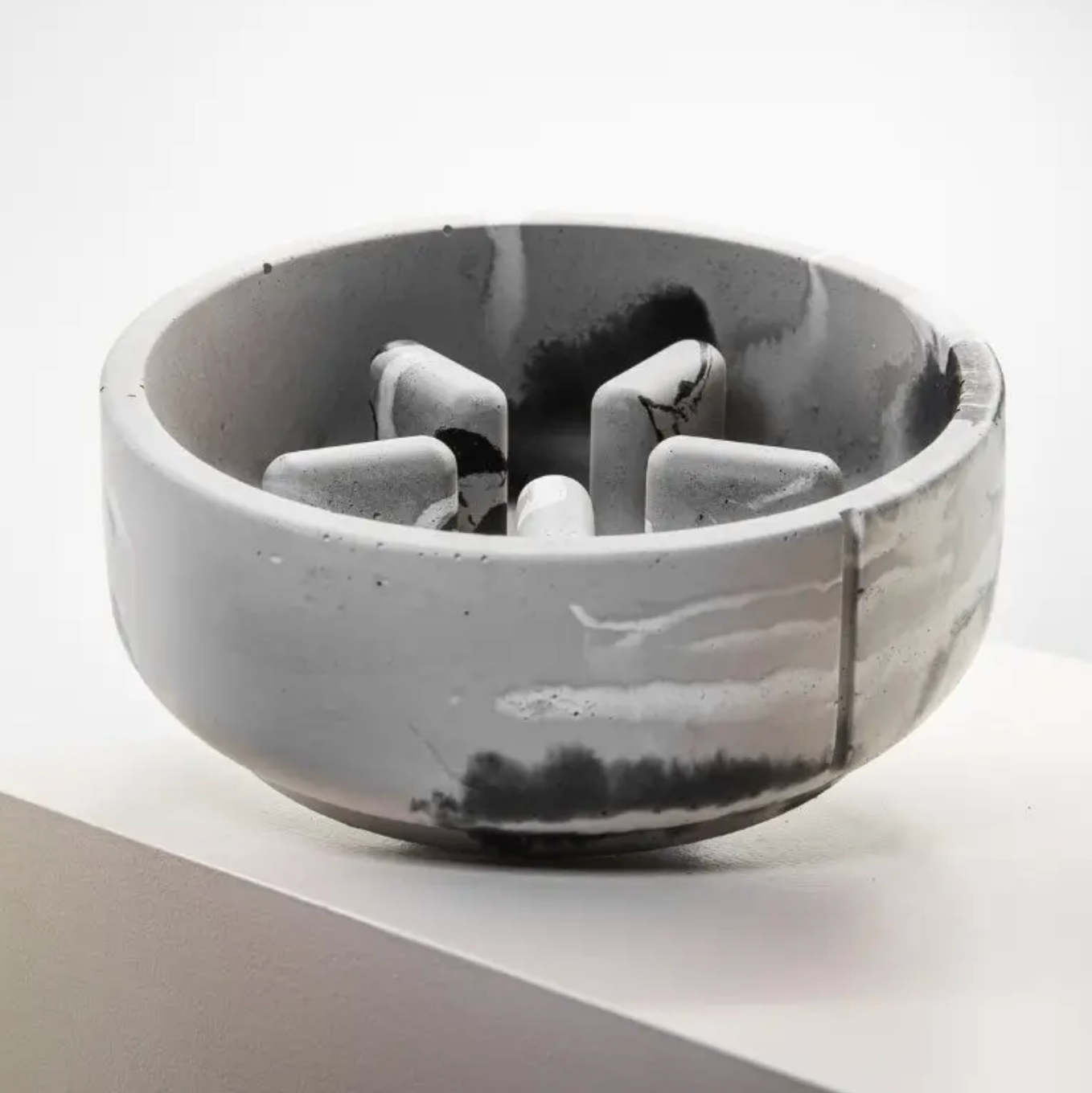 Slow Feeder Grey Marble, Large