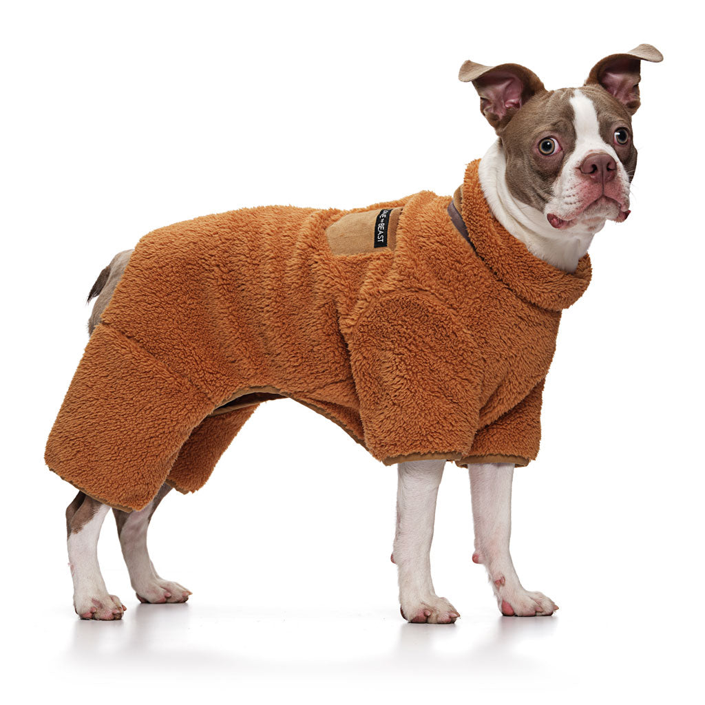 Teddy Bear Sherpa Onesie, Cinnamon