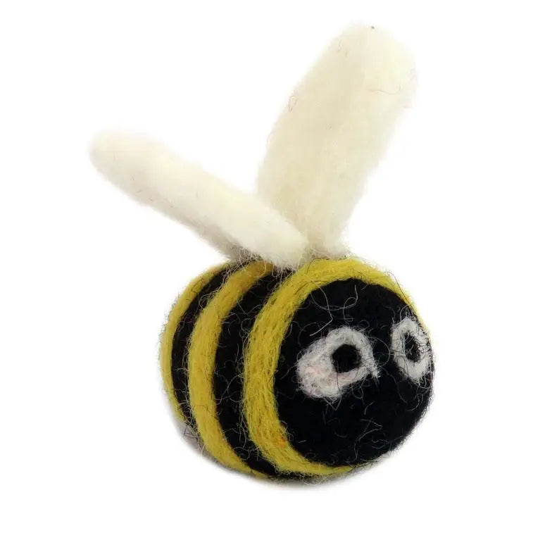 Bumble Bee Wool Cat Toy