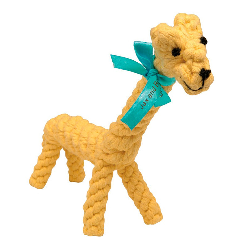 yellow giraffe all natural rope toy for tough chewers and puppies