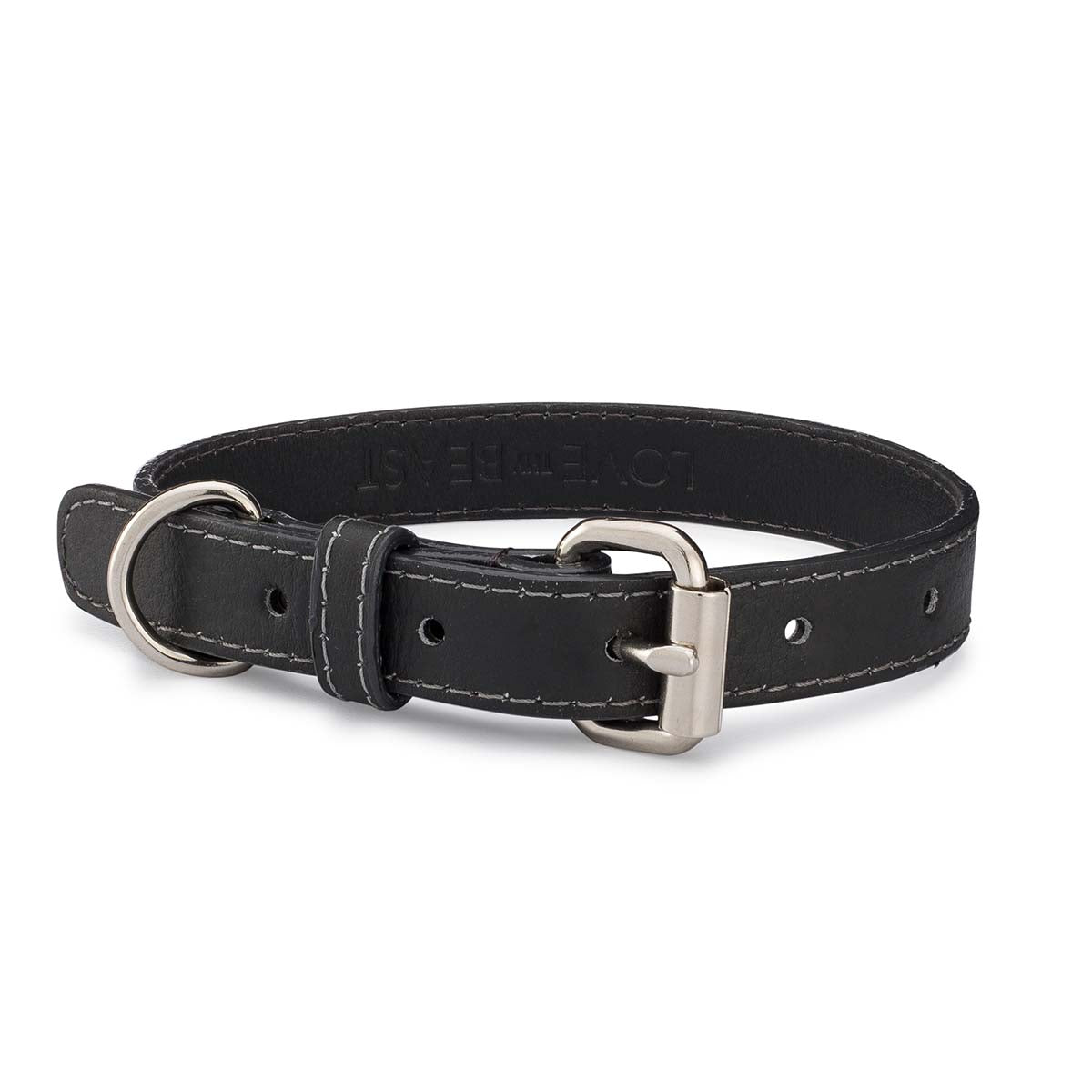 Charcoal Pebble Leather Collar