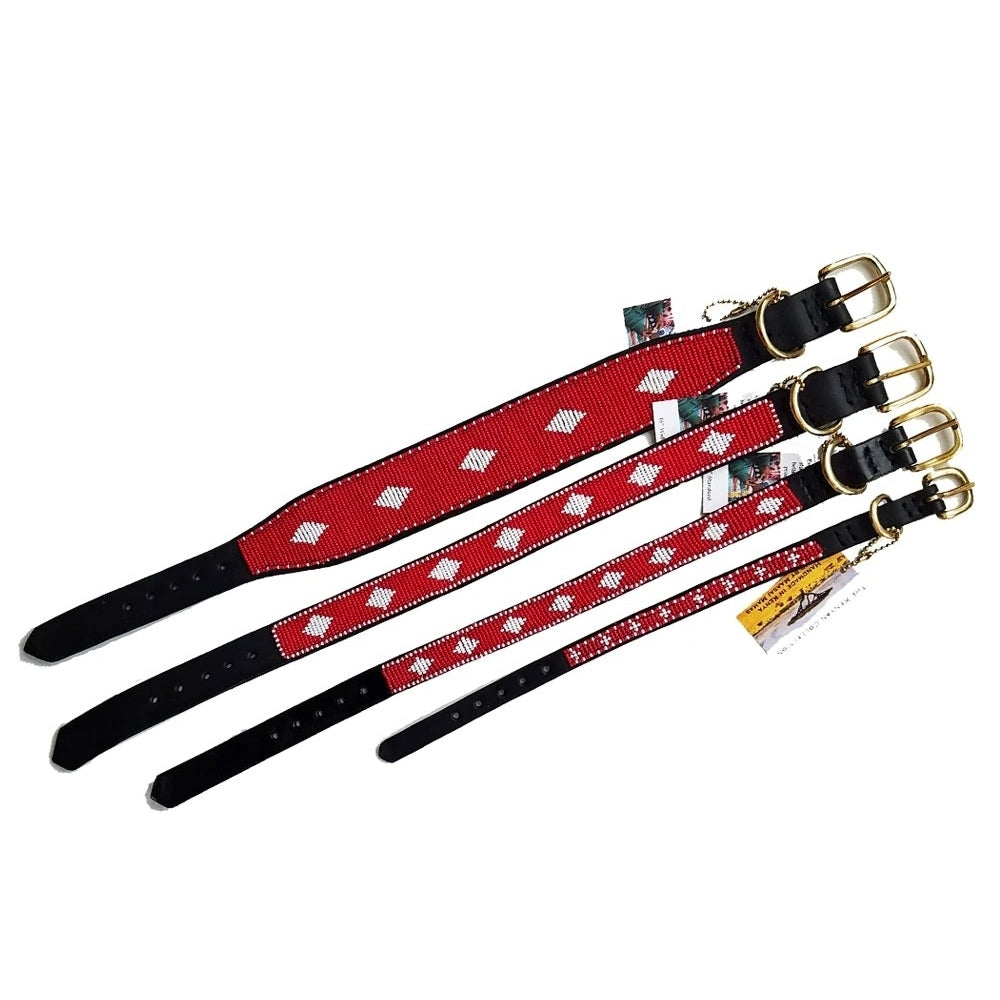 Unity Red Beaded Dog Collar