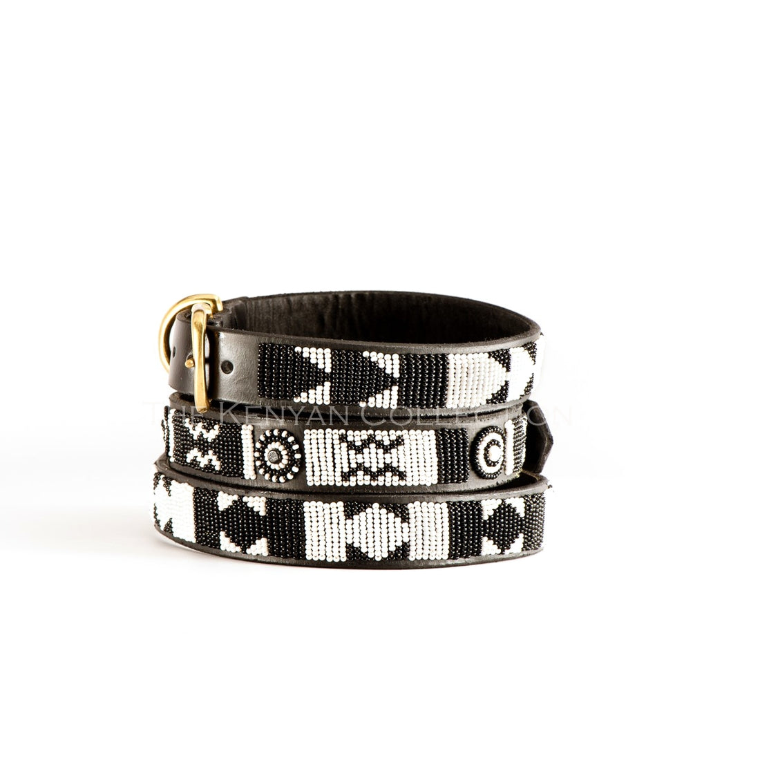 Ebony & Ivory Beaded Dog Collar