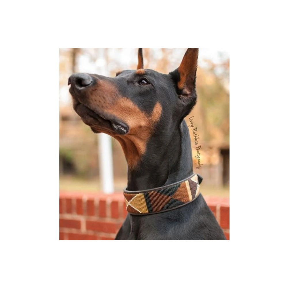 Earth Tones Beaded Dog Collar