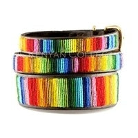 Rainbow Beaded Dog Collar