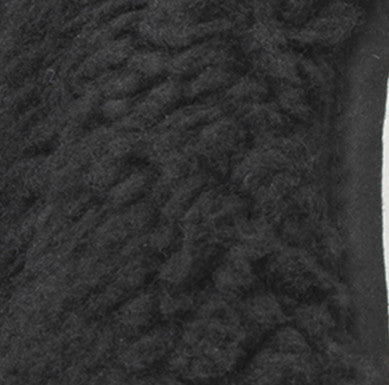 Black Quilted Nylon Puffer Jacket with Shearling Lining