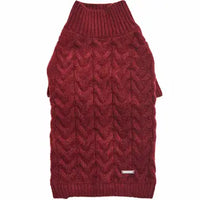 Fuzzy Textured Knit Sweater, Burgundy Red