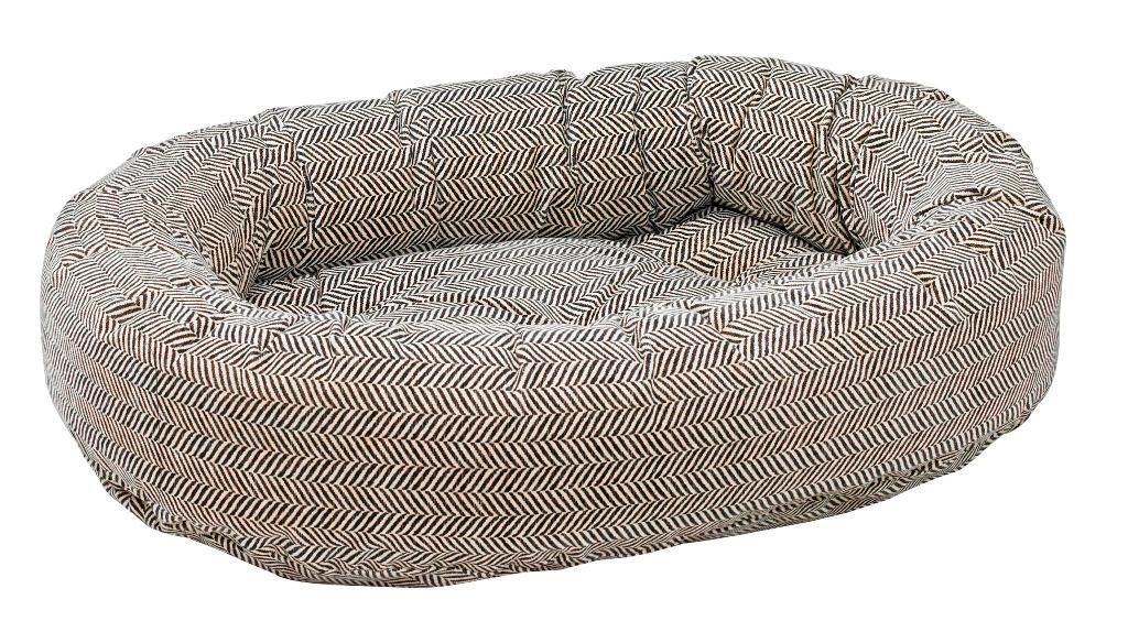 Donut Bed Taupe Herringbone