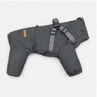 Grey Waterproof Dog Raincoat Onesie