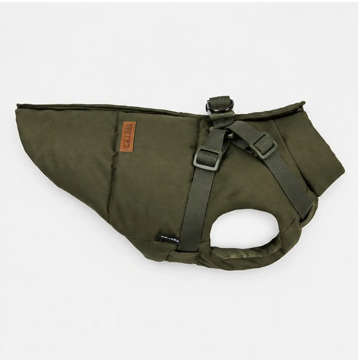 Olive Green Puffer Harness Coat