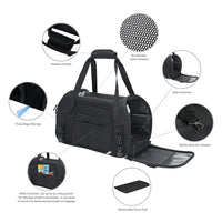 Soft Sided Pet Airline Carrier Black, 17"