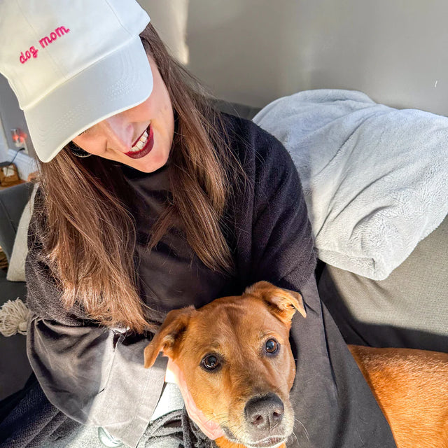 Dog Mom Hat, White