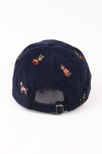CHRISTMAS Dogs all over Embroiderd Corduroy Cap