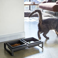 Black Tower Pet Food Bowl, Short