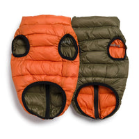 Reversible Puffer Coat Olive / Orange