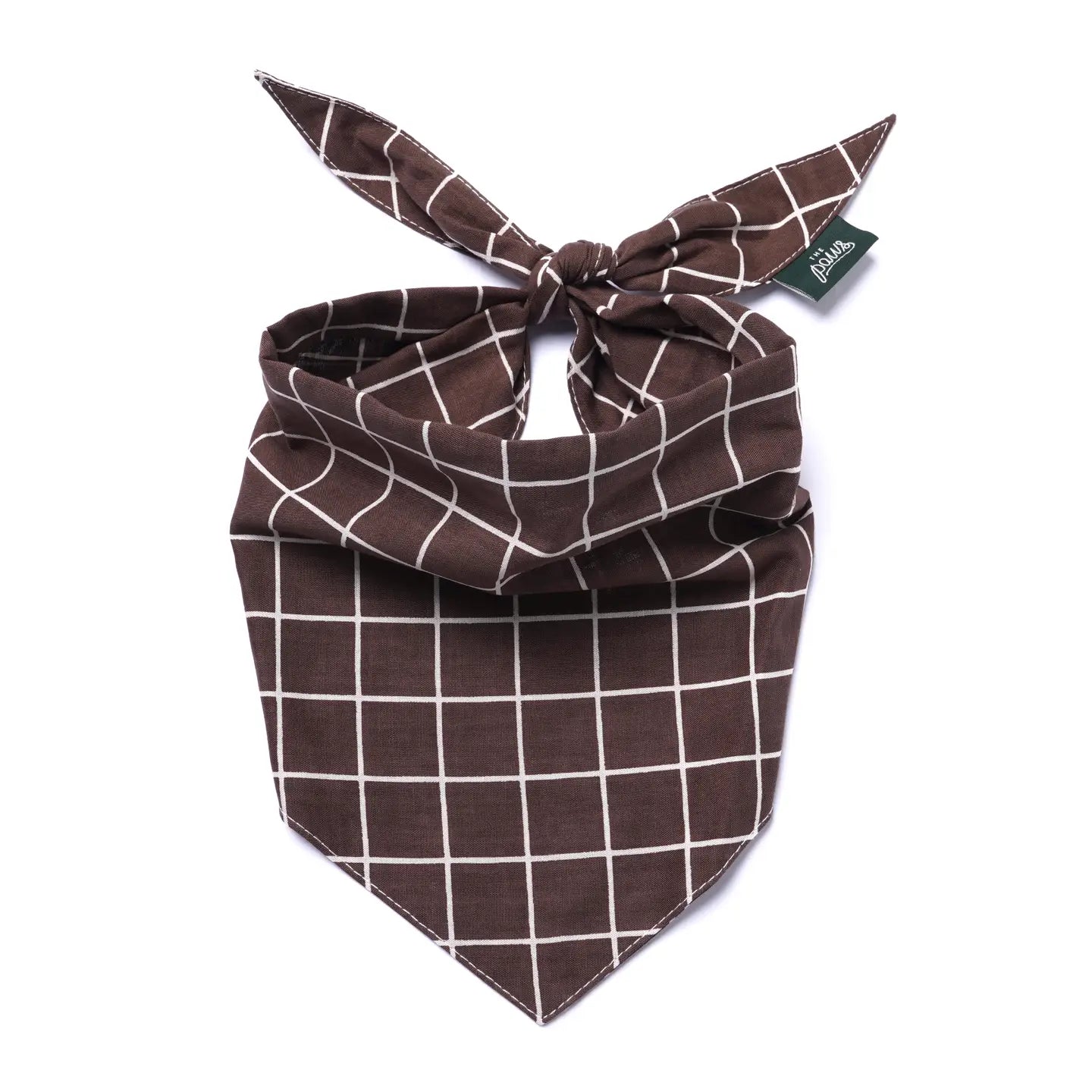 Brown Checker Bandana, 3 Sizes