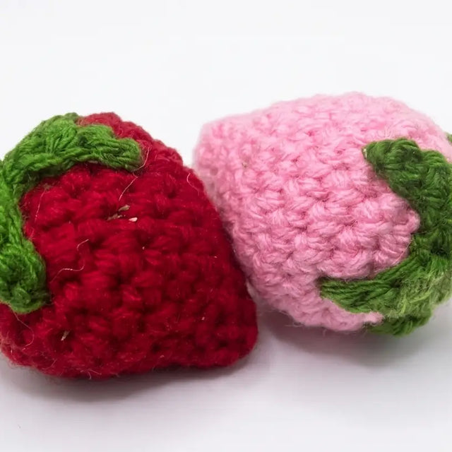 Strawberry Crochet Catnip Toy