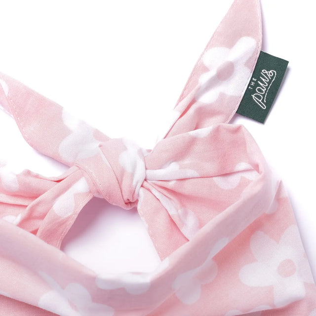 Daisy Pink Flower Bandana, 3 Sizes