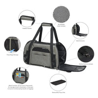 Soft Sided Pet Airline Carrier Grey, 17"